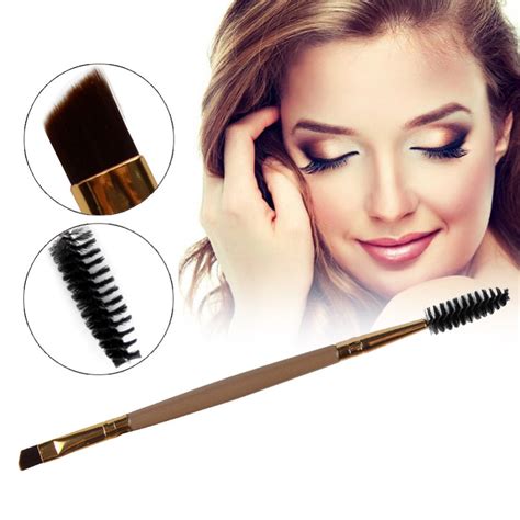 1pcs Eyelash Eyebrow Brush Makeup Brush Bamboo Handle Double Head Brush