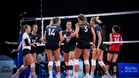 canadian women defeat germany in straight sets in volleyball nations league cbc sports