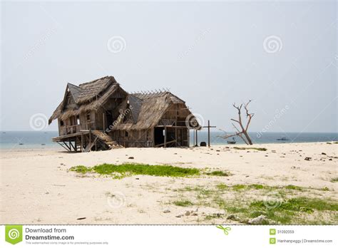Seaside Thatched Huts On Awolowo Beach Lekki Lagos Nigeria Royalty Free