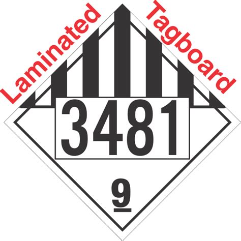 Miscellaneous Dangerous Goods Class 9 Un3481 Tagboard Dot Placard