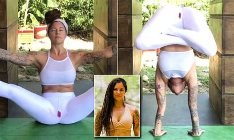 Yogi Films Herself Bleeding Through Her White Pants Daily Mail Online