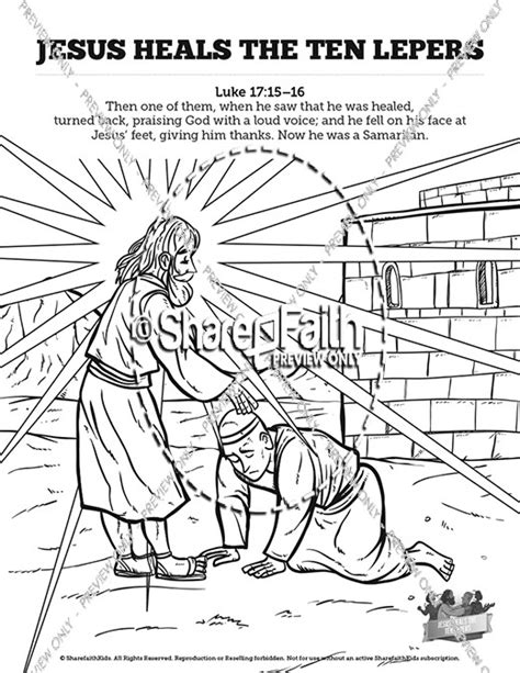 Luke 17 Ten Lepers Sunday School Coloring Pages Sunday School