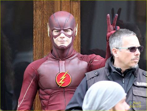 grant gustin shows off playful side on the flash set photo 790698 photo gallery just