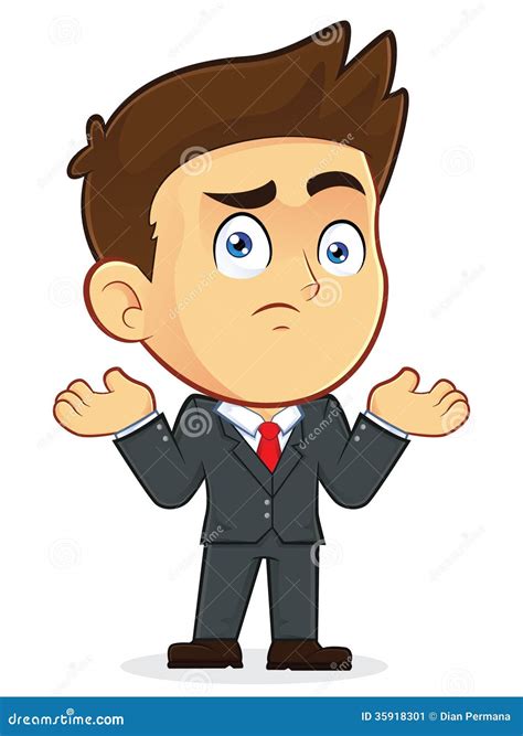 Confused Businessman Gesturing Stock Vector Illustration Of Employees