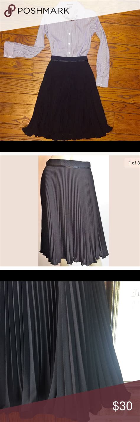 Black Satin Trim Accordion Pleated Skirt 6 Pleated Skirt Skirts
