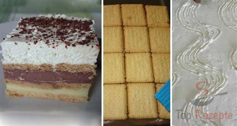 Nun einen schokoladenpudding aus 600 ml milch, 2 pck. Leckerer Pudding-Sahne-Keks-Kuchen ohne Backen - Super Rezepte