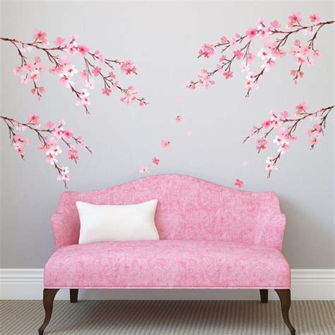 Watercolor Cherry Blossoms Wall Stickers Decowall