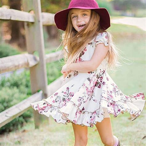 Toddler Baby Kids Girls Ruffles Ruched Floral Flowers Princess Dresses