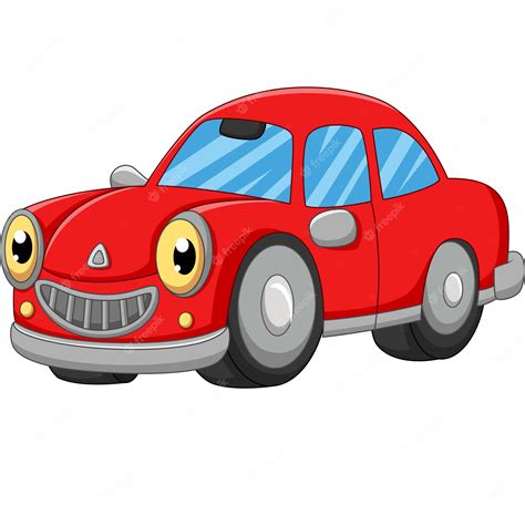 Premium Vector Smiling Red Car Cartoon On White