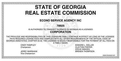 Georgia State Real Estate Licenses Real Estate Broker Econo Service