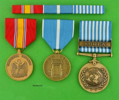 Korean War Service 3 Medal Set Ribbons Army Navy Air Force Marine