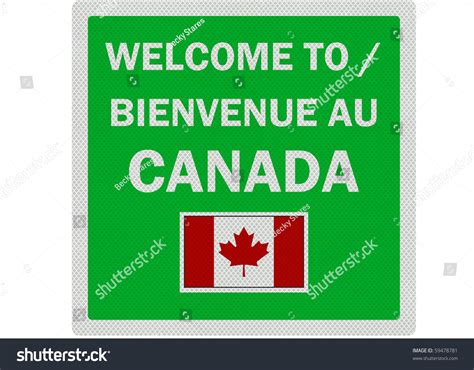 Welcome Canada Photo Realistic Sign Bilingual Stock Illustration ...