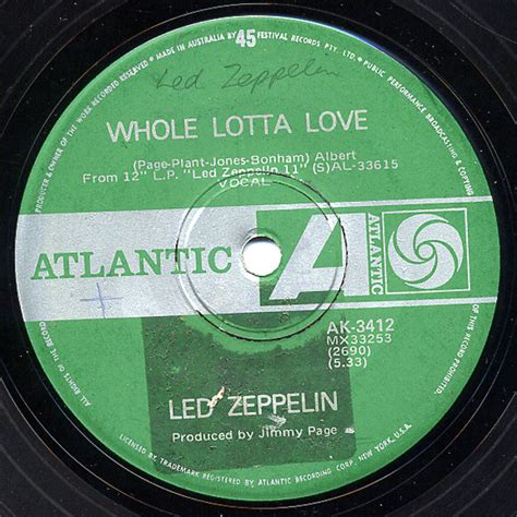 Vinyl 7 Sg Led Zeppelin Whole Lotta Love Living Loving Maid Atlantic 1969 Vinyl Mojama