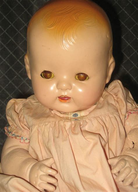Vintage Hard Plastic And Rubber Doll Baby Doll Hp Head Rubber Body
