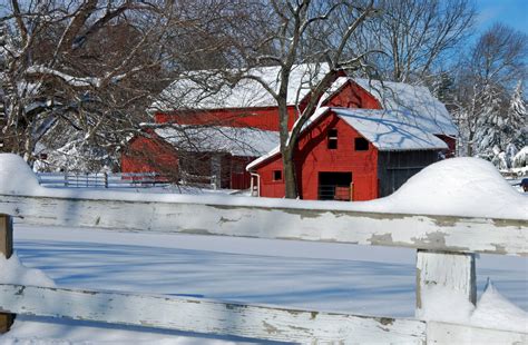 Red Barn In Snow 2 Free Photo Download Freeimages
