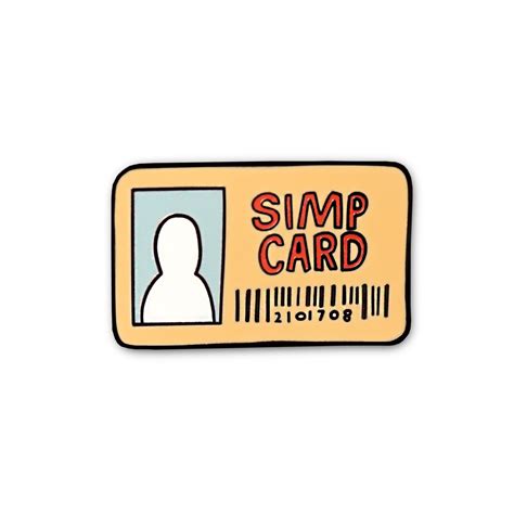 Simp Card Meme Lapel Enamel Pin 90s Cartoon Cartoon Jokes Friends