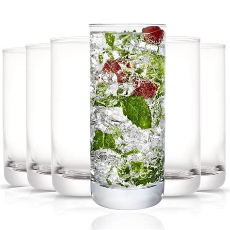 Joyjolt Faye 13 Oz Clear Crystal Highball Drinking Glass Set Of 12 Mc20151 The Home Depot