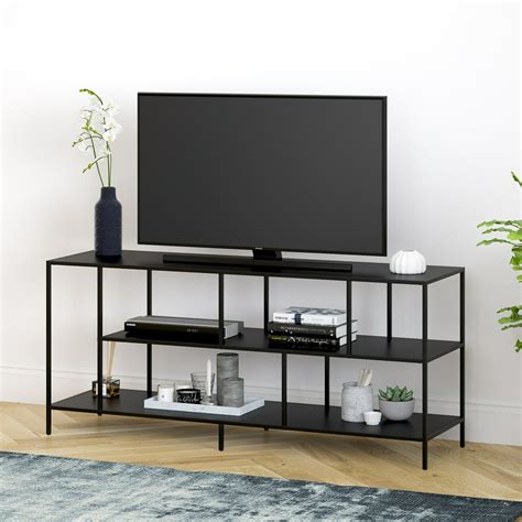 Metal Tv Stand For Tvs Up To 55 Media Console Table With Open Shelf