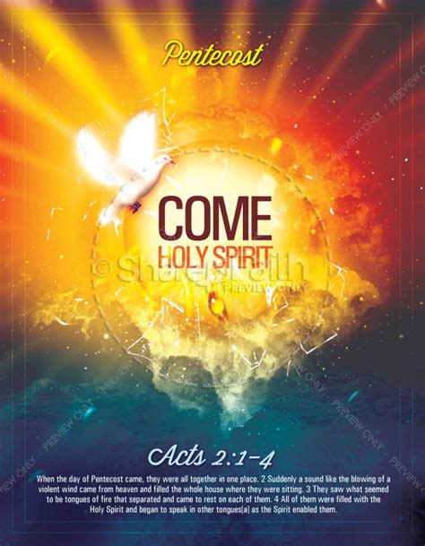 Pentecost Come Holy Spirit Religious Flyer Template Flyer Templates