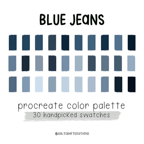Denim Jeans Color Palette Ubicaciondepersonascdmxgobmx