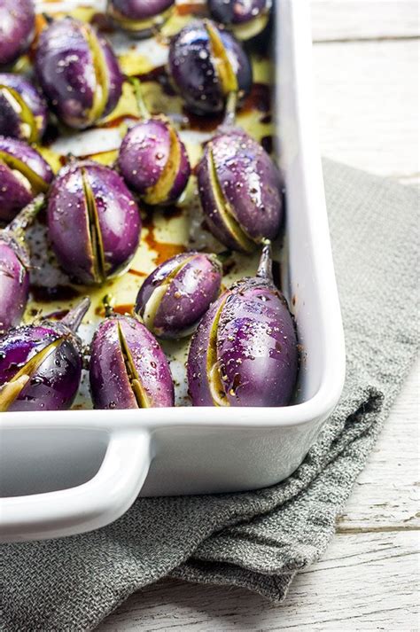Roasted Mini Eggplants Recipe Bound By Food Recipe Mini Eggplant