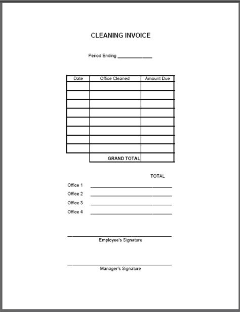 Office Cleaning Invoice Receipt Template Beautiful Receipt Forms