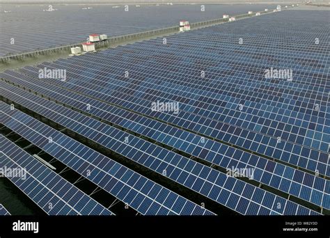 Aerial View Of Solar Panels In Chinas Largest Photovoltaic Pv Power