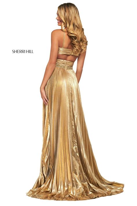 Sherri Hill 53738 Dress In 2021 Gold Prom Dresses Dresses Sherri