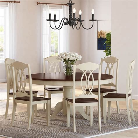 Chairs are painted gray and need some screws tightened, they are currently slightly wobbly. Carrollton Two Tone Mahogany Wood Expandable Dining Table & Chair Set