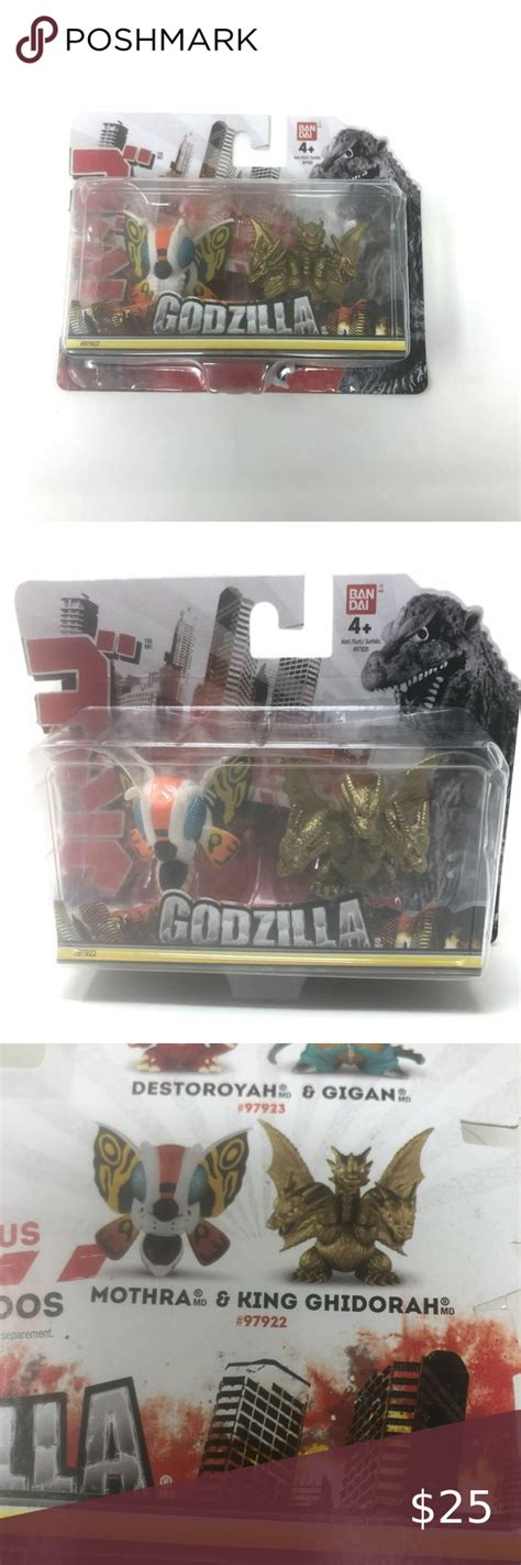 Godzilla Chibi King Ghidorah And Mothra Mini Figure 2 Pack New And Sealed