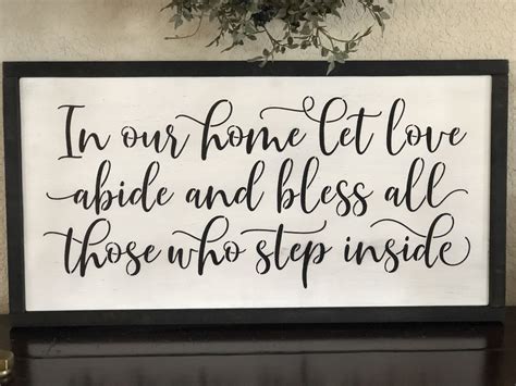 In Our Home Let Love Abide And Bless All Those Who Step Etsy