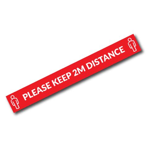 Please Keep Your Distance Red 130mm X 1000mm Dc Print
