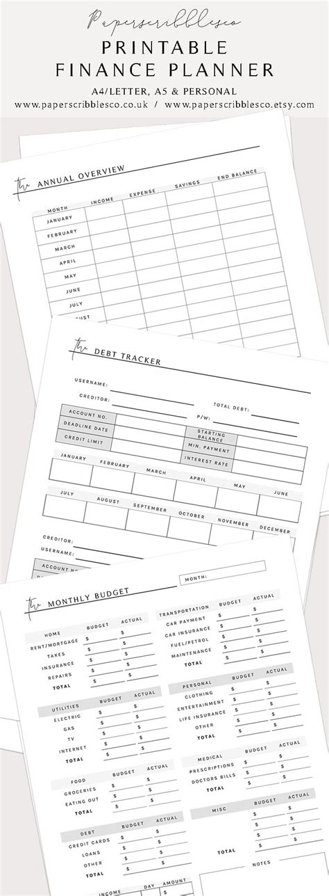 Financialbudget Planner Printables Financial Budget P