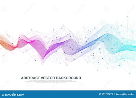 Abstract Plexus Background With Connected Lines And Dots Wave Flow