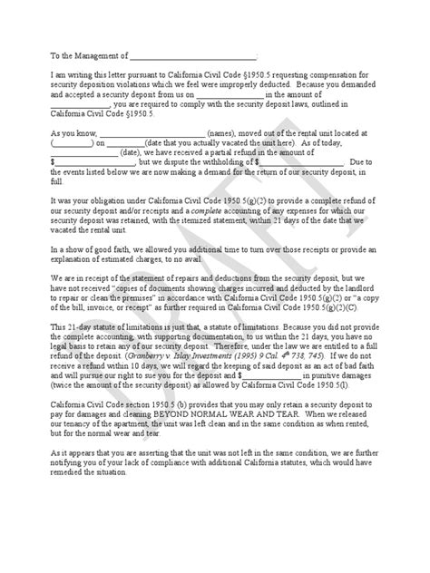 It can help maintain goodwill and a positive working relationship to avoid potentially hostile and expensive legal proceedings. Demand Letter (California tenants) | Leasehold Estate ...