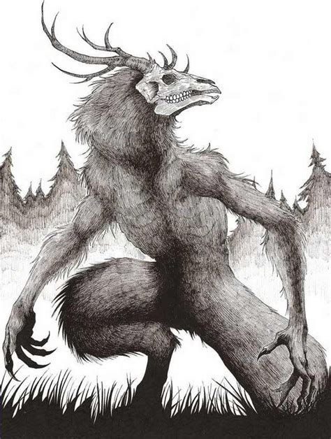 Wendigo Art Post Mythical Creatures Art Scary Art Creature Drawings
