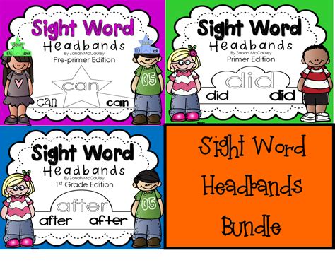Sight Word Headbands Bundle Pre Primer Primer And 1st Grade Sight