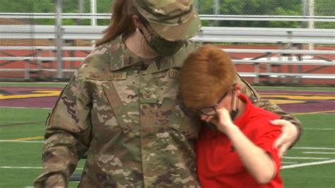 Air Force Military Mom Surprises Son At 6th Grade Graduation