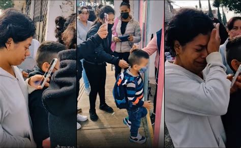 Video Madre Llora Al Dejar A Su Hijo En Su Primer Día De Clases