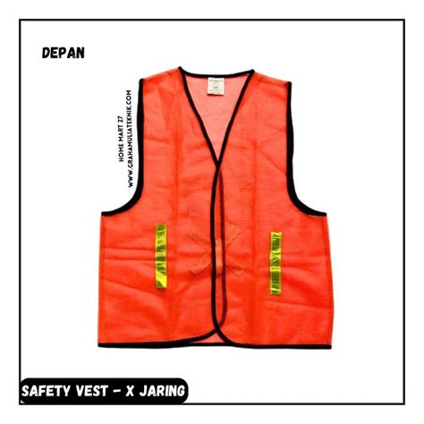 Jual Rompi Safety Vest X Jaring Orange Hijau Model Biasa Dan Resleting