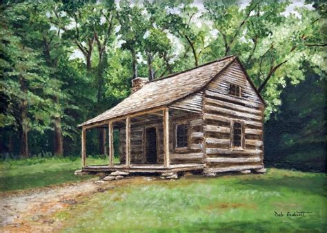 Cabins In Oil Painting Log Cabin Original Oil Painting Done By By