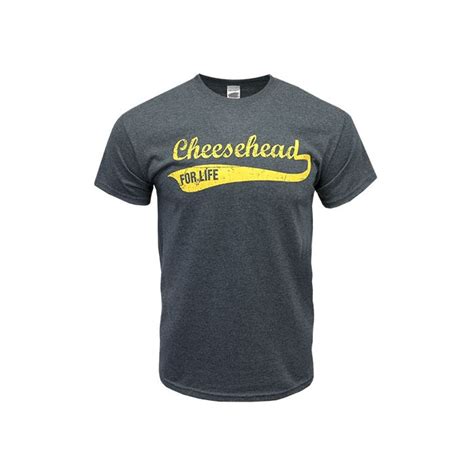 Dark Heather Green Bay Cheesehead For Life T Shirt