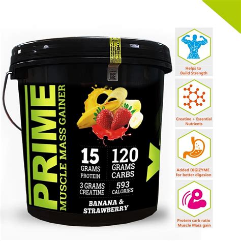 Bigflex Prime Muscle Mass Gainer 6kg Banana And Strawberry Stradenutrition™