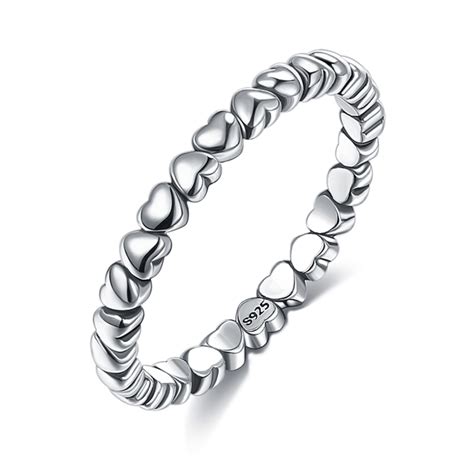 Recommended Platinum Plated 925 Sterling Silver Fashion Ring From Top