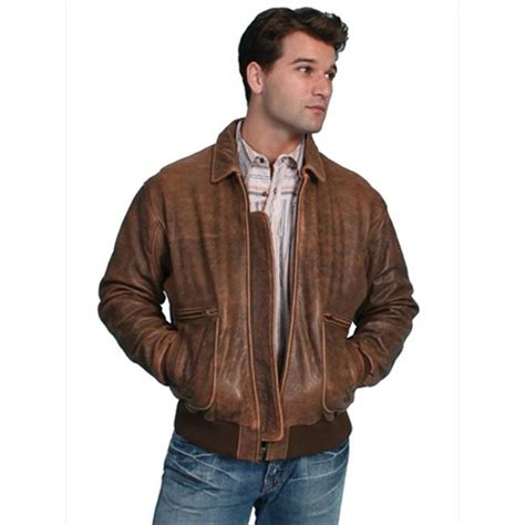 Scully Leather Scully 714 12 3x B Mens Leather Wear Lambskin Bomber