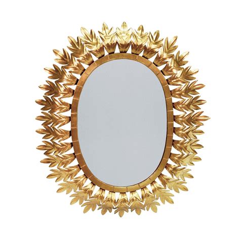 Worlds Away Lona Oval Mirror Gold Leaf Starburst Mirror Wall Starburst Mirror Accent Mirrors