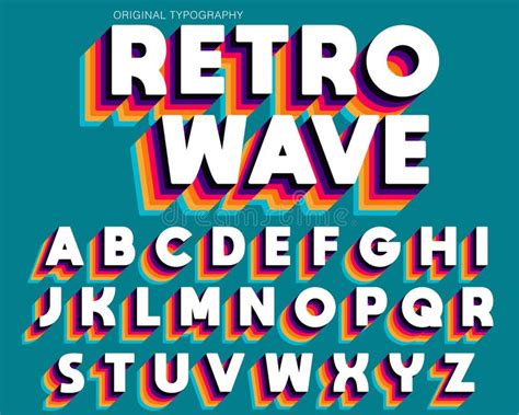 Retro Vintage Colorful Typography Design Stock Illustration