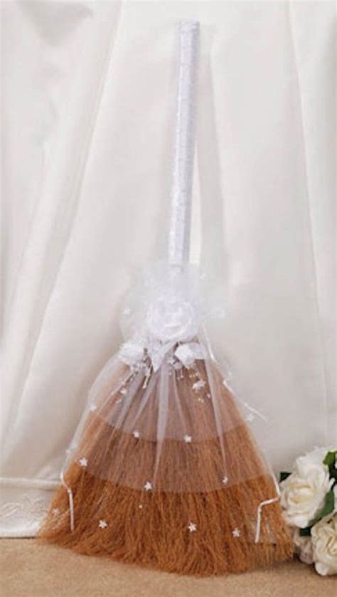 Jump Broom Decorated For Jumping The Broom Ceremony White Wedding