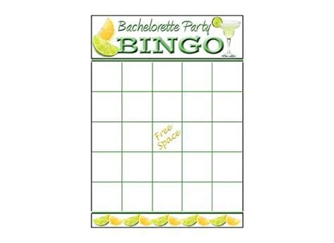 Bachelorette Blank Bingo Cards Game