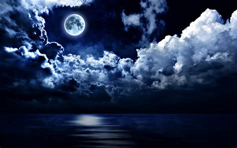 1920x1080px 1080p Free Download Full Moon Bonito Clouds Sea Moon